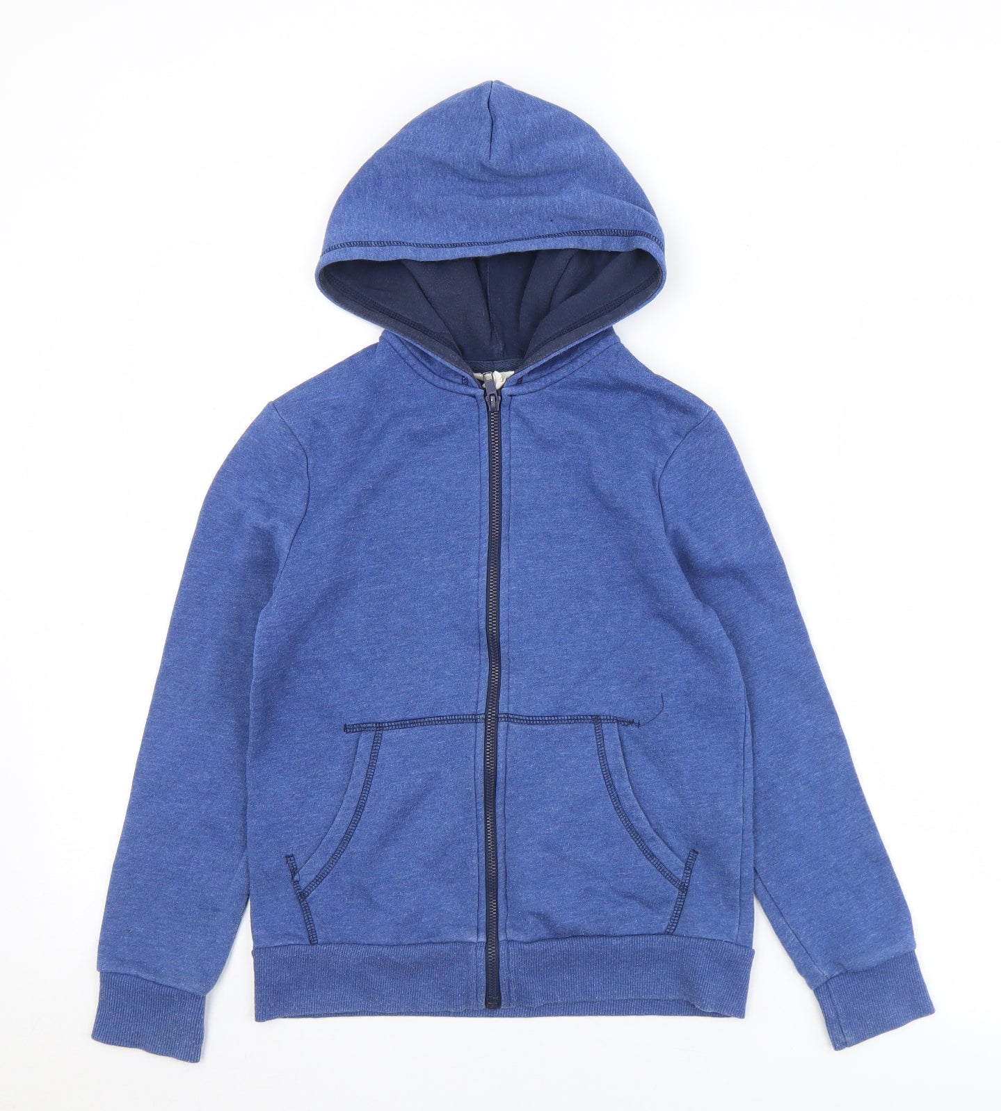 H&M Boys Blue  Cotton Full Zip Hoodie Size 9-10 Years  Zip