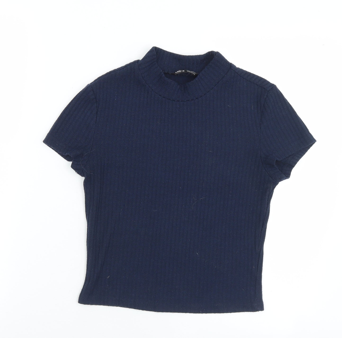 SheIn Womens Blue Mock Neck  Polyester Pullover Jumper Size M