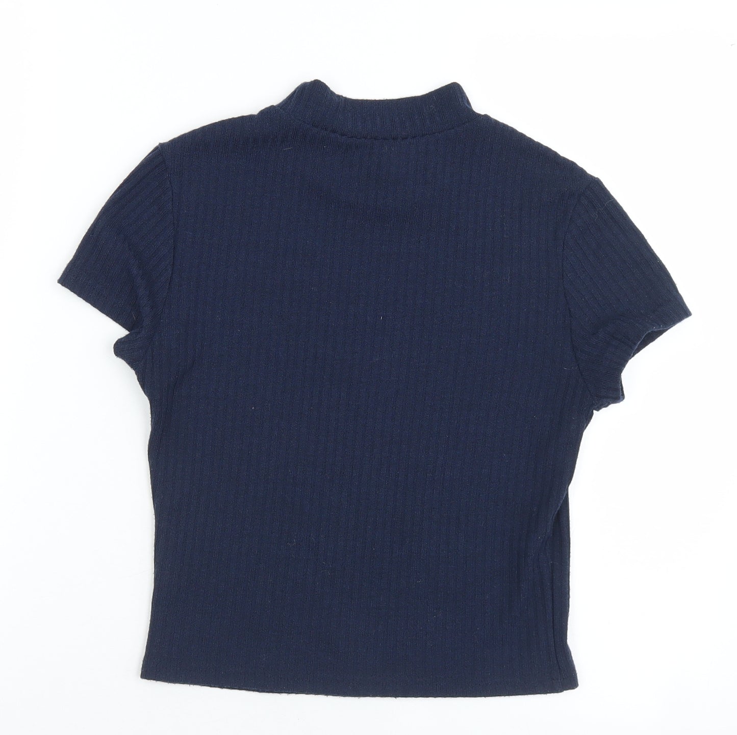 SheIn Womens Blue Mock Neck  Polyester Pullover Jumper Size M
