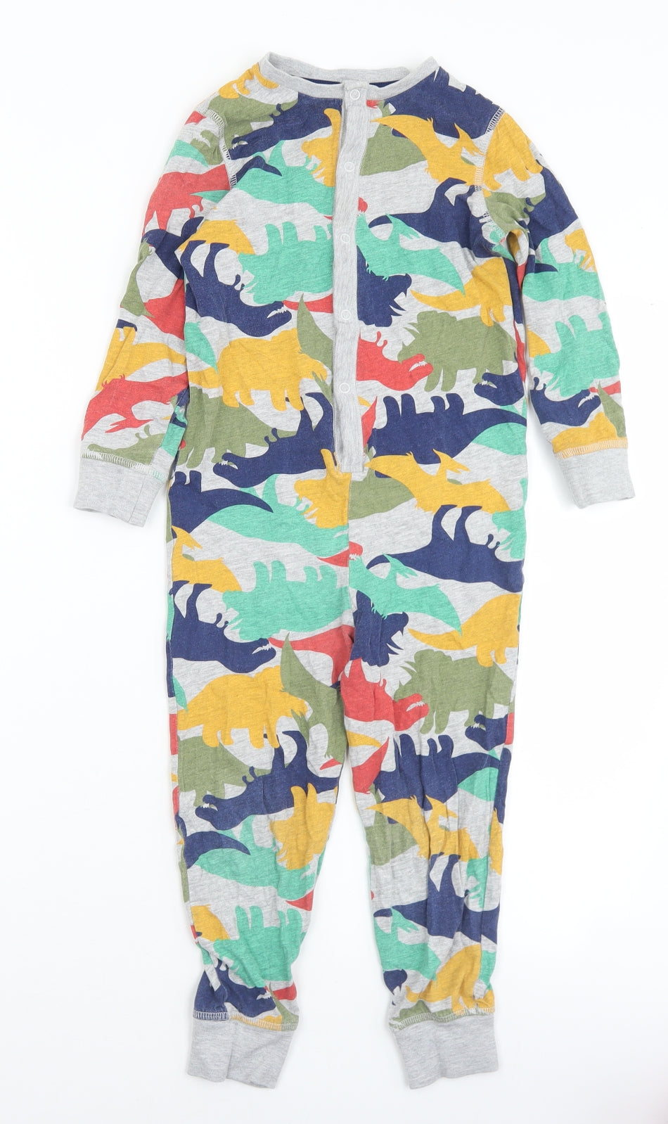 TU Boys Multicoloured Geometric Cotton  One Piece Size 4-5 Years  Snap - DInosaurs