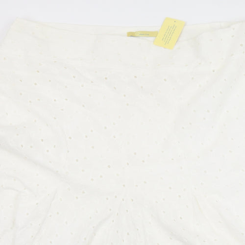 Agenda Womens White  Polyester Flare Skirt Size 44   Zip