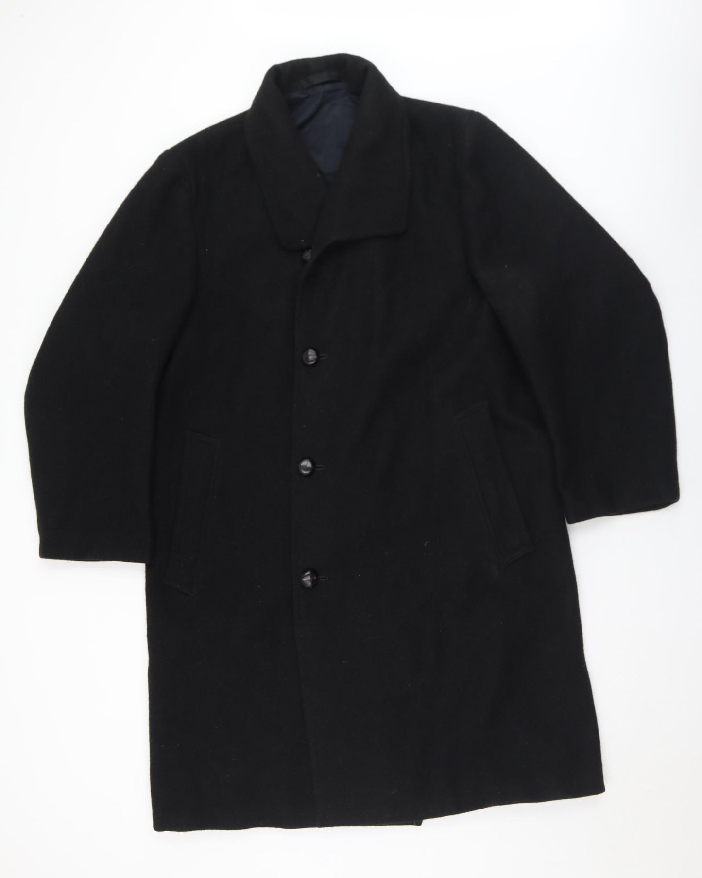 Preworn Mens Black   Pea Coat Coat Size XL  Button