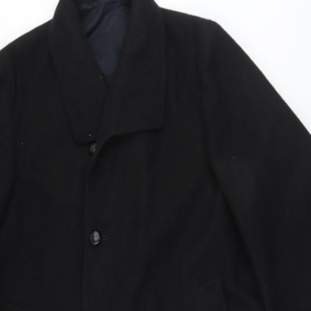 Preworn Mens Black   Pea Coat Coat Size XL  Button