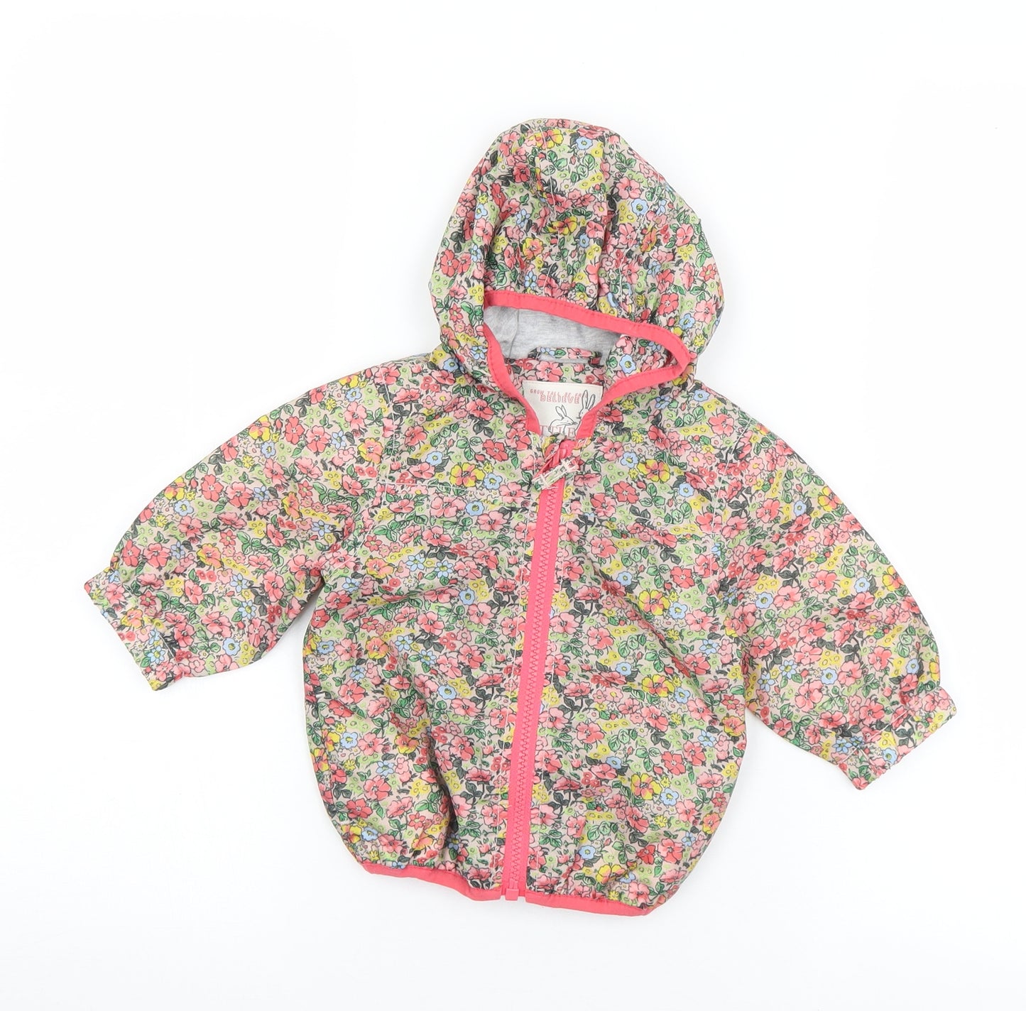 NEXT Girls Multicoloured Floral  Rain Coat Coat Size 3-6 Months   Zip