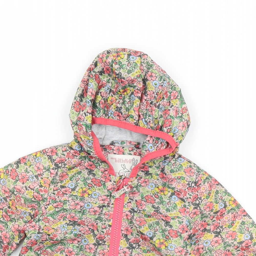 NEXT Girls Multicoloured Floral  Rain Coat Coat Size 3-6 Months   Zip
