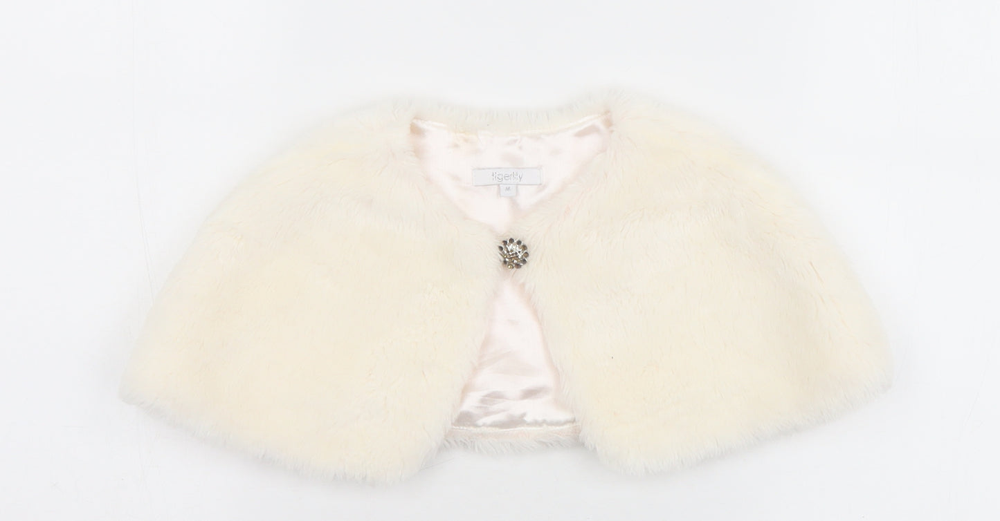 Debenhams Girls White   Gilet Jacket One Size   Button - Medium