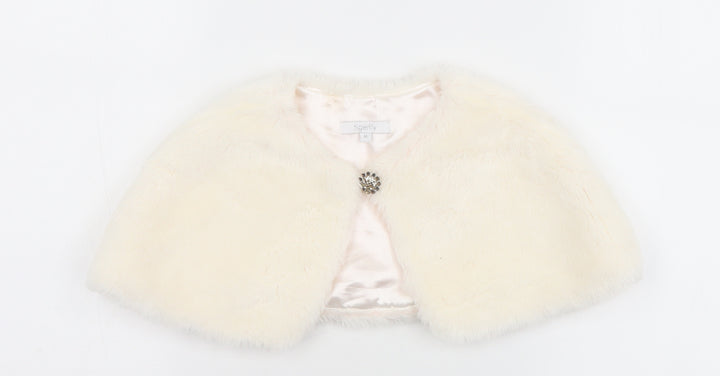 Debenhams Girls White Gilet Jacket One Size Button - Medium