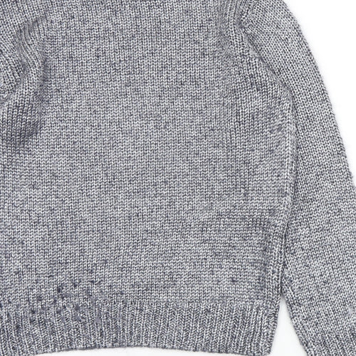 Little Pieces Girls Silver Crew Neck  Acrylic Pullover Jumper Size 11-12 Years
