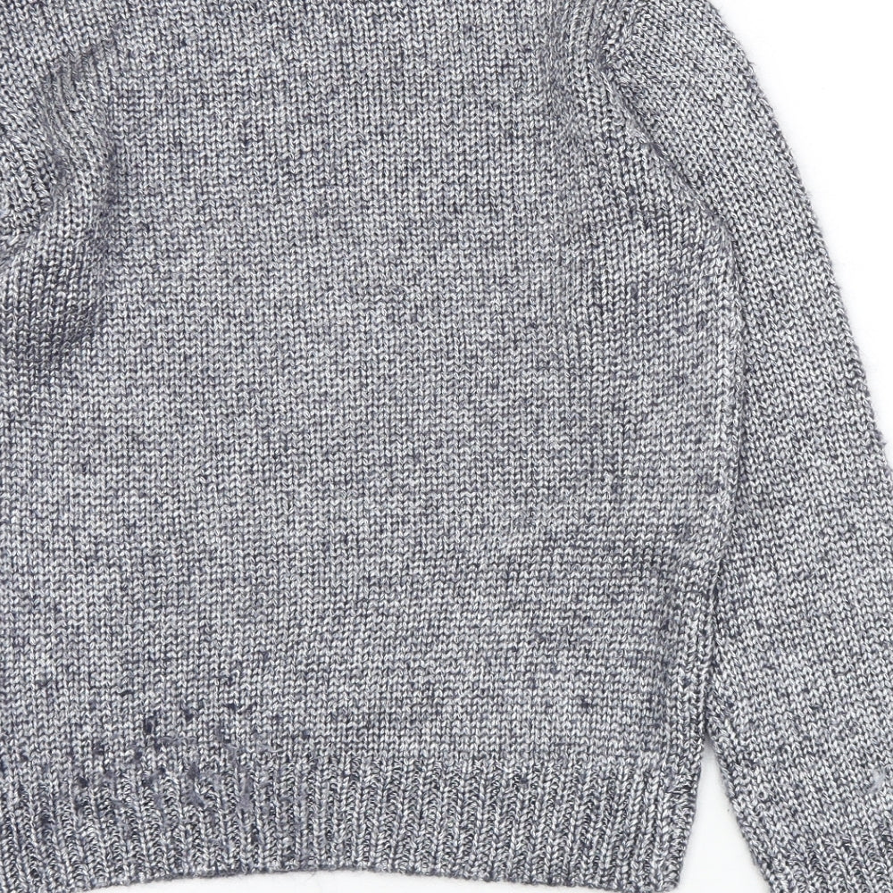 Little Pieces Girls Silver Crew Neck  Acrylic Pullover Jumper Size 11-12 Years