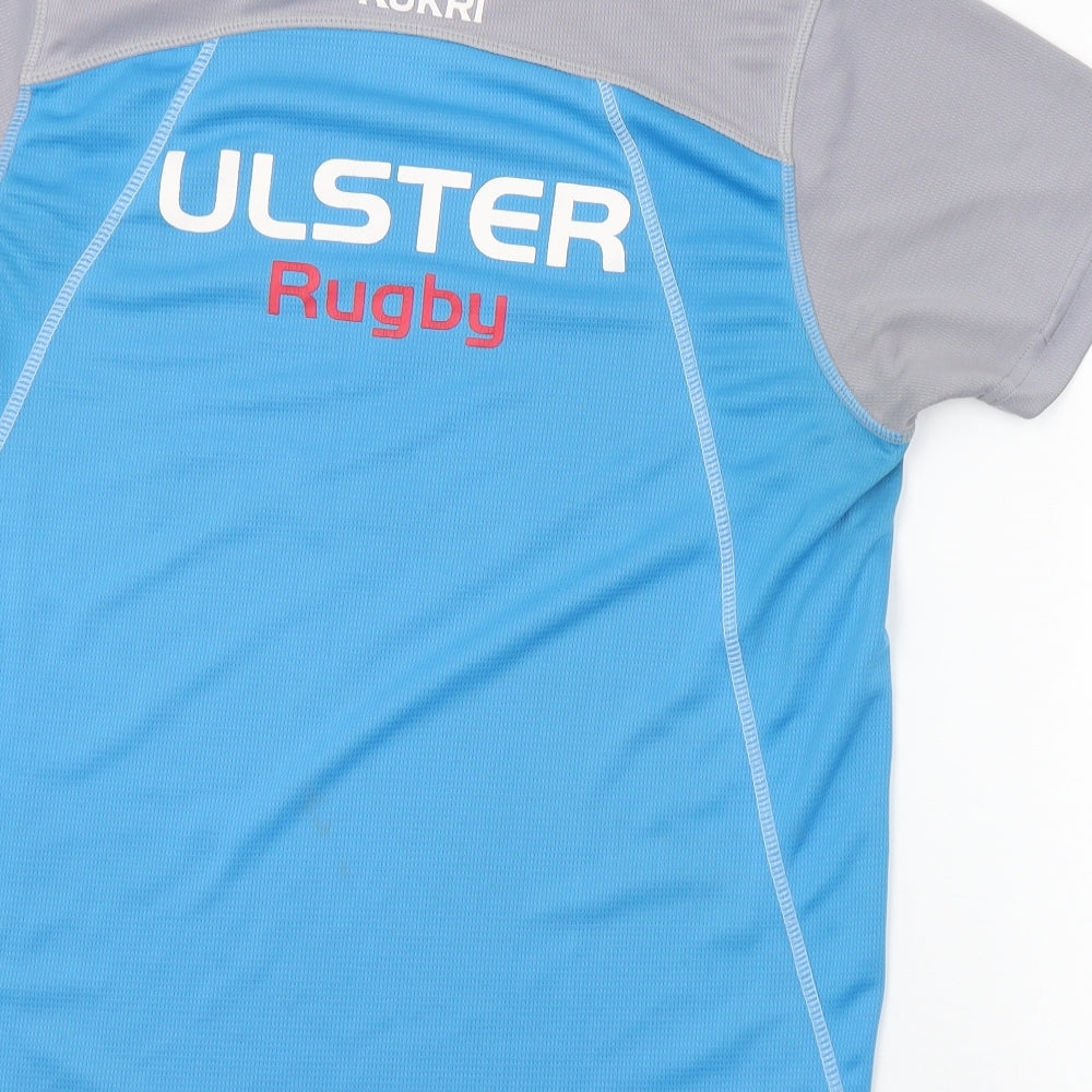 Kukri Mens Grey  Polyester  T-Shirt Size M Crew Neck  - Ulster Rugby