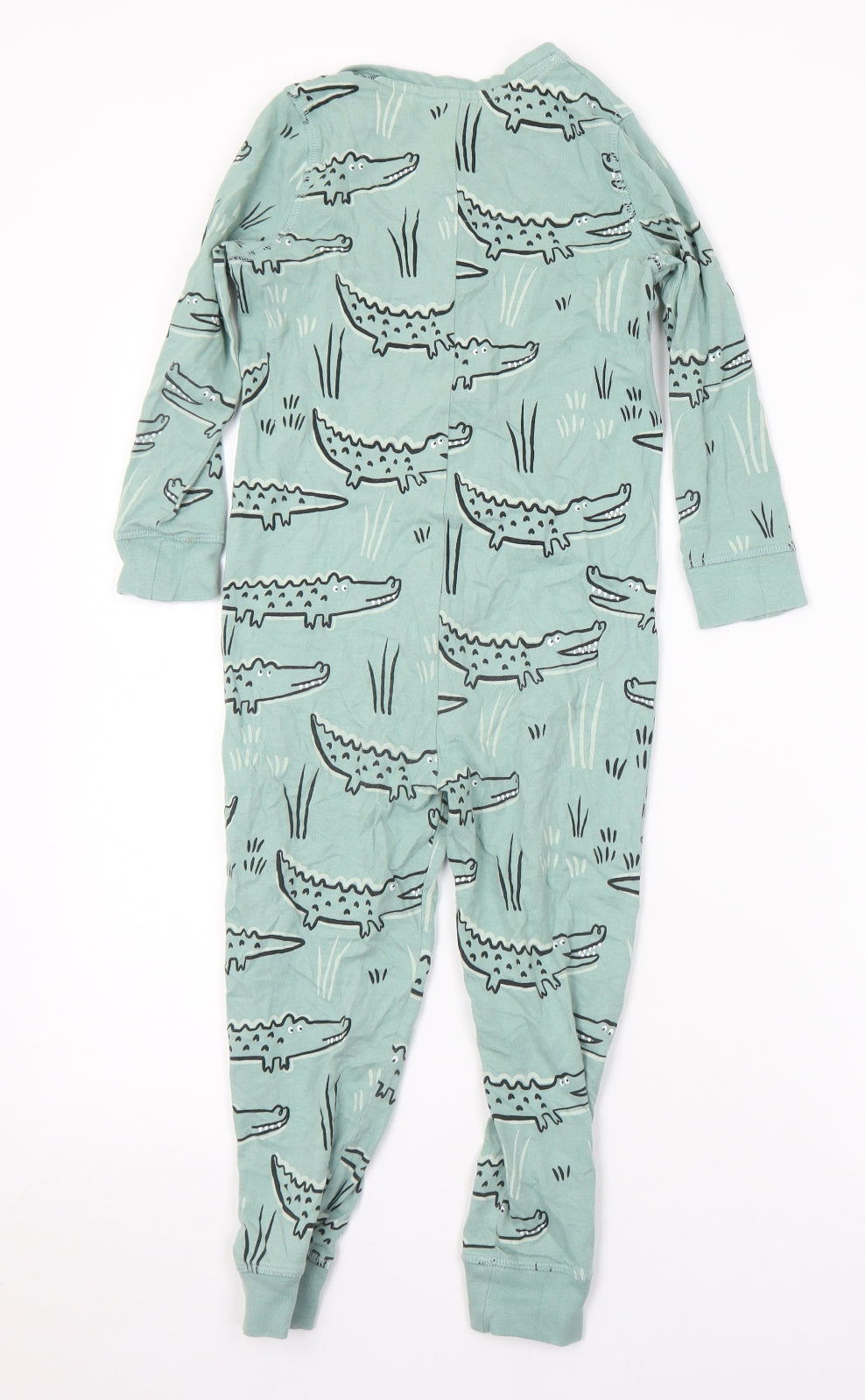 TU Boys Green Geometric Cotton  One Piece Size 4-5 Years  Snap - Crocodile