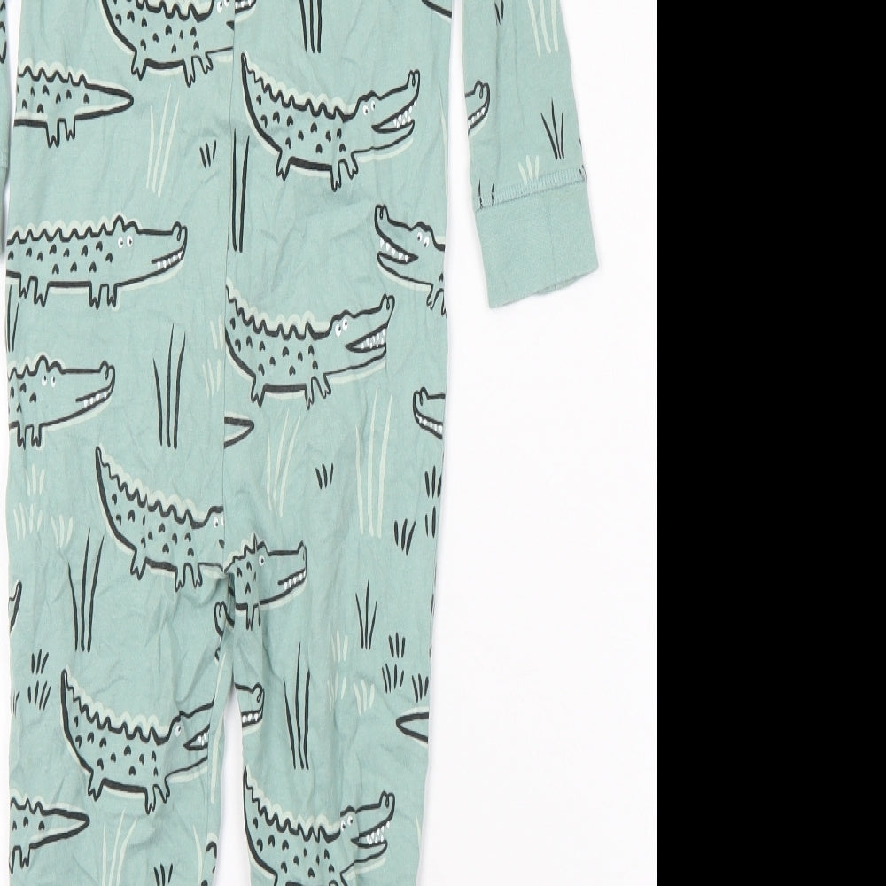 TU Boys Green Geometric Cotton  One Piece Size 4-5 Years  Snap - Crocodile