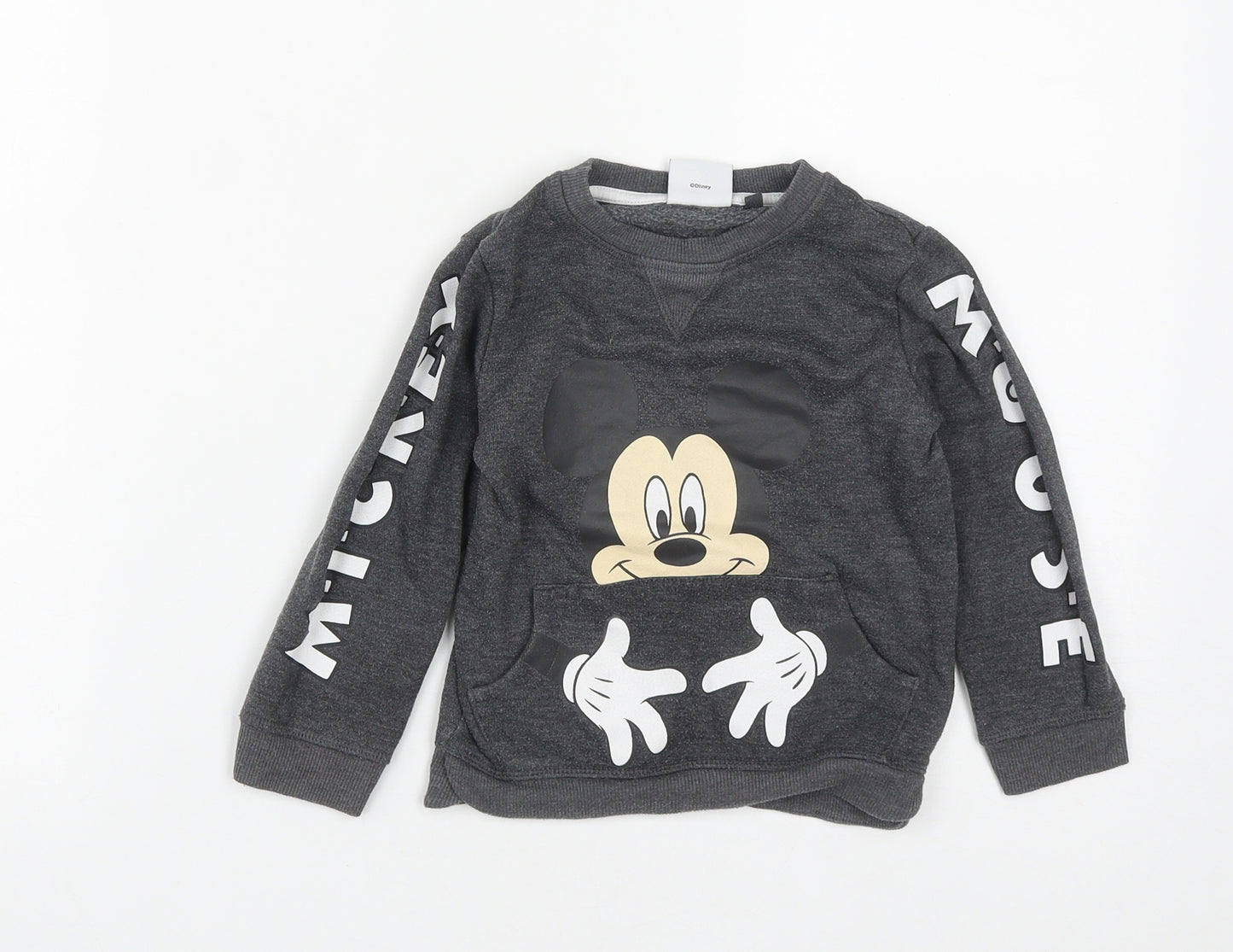 NEXT Boys Grey  Polyester Pullover Sweatshirt Size 2-3 Years   - Mickey Mouse