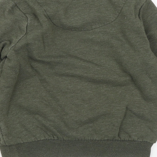 F&F Boys Green  Cotton Pullover Sweatshirt Size 3-4 Years   - Car Print