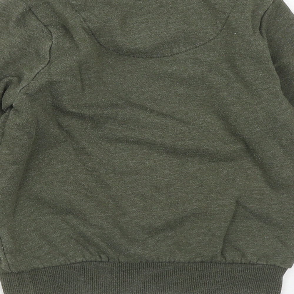 F&F Boys Green  Cotton Pullover Sweatshirt Size 3-4 Years   - Car Print
