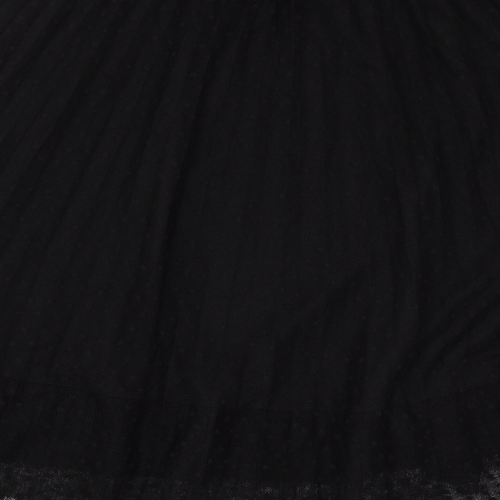 Dunnes Stores Womens Black Geometric Polyester Pleated Skirt Size 8