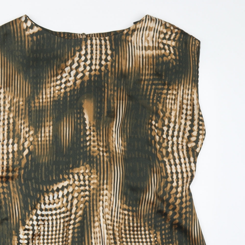 Wallis Womens Multicoloured Geometric Polyester Basic Blouse Size L Round Neck