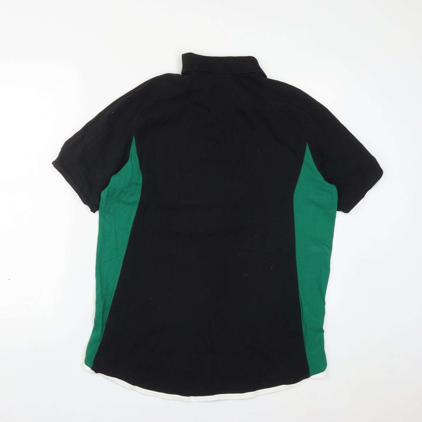 PUMA Mens Black  Cotton Basic Polo Size L Collared Button