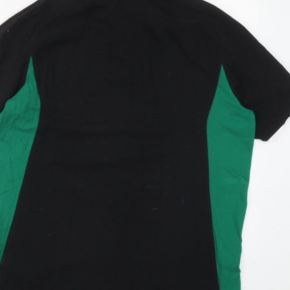 PUMA Mens Black  Cotton Basic Polo Size L Collared Button
