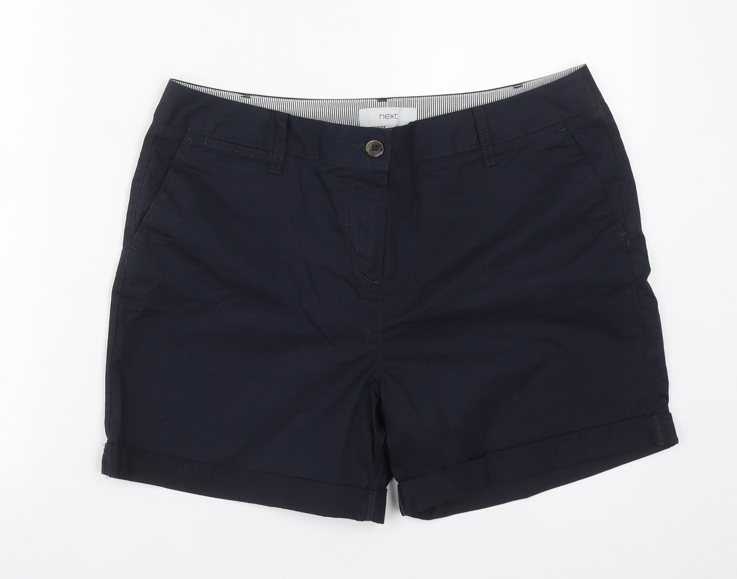 NEXT Womens Blue  Cotton Bermuda Shorts Size 14 L7 in Regular Zip