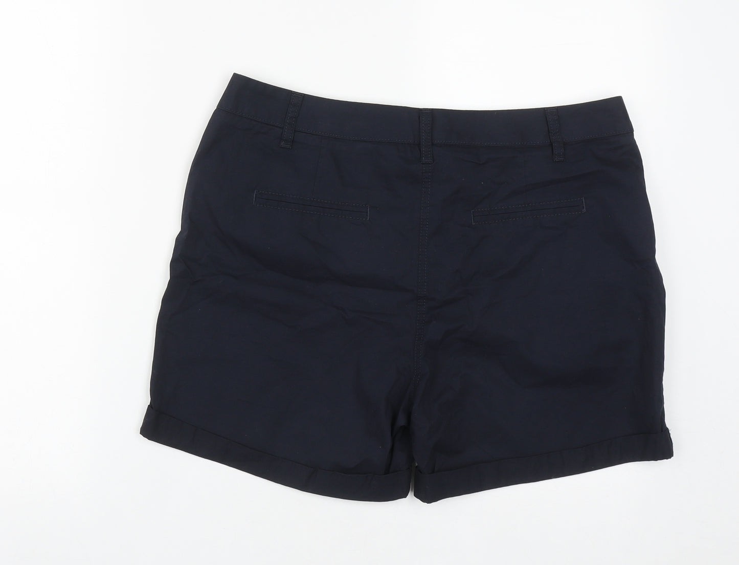 NEXT Womens Blue  Cotton Bermuda Shorts Size 14 L7 in Regular Zip