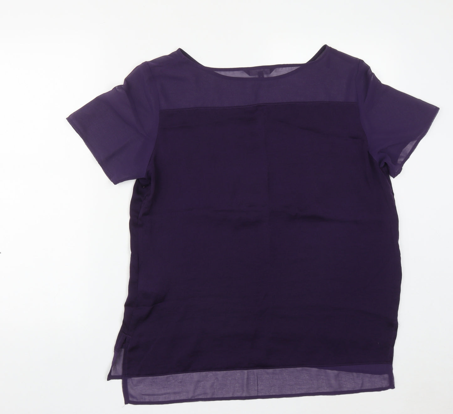 NEXT Womens Purple  Polyester Basic Blouse Size 14 Scoop Neck