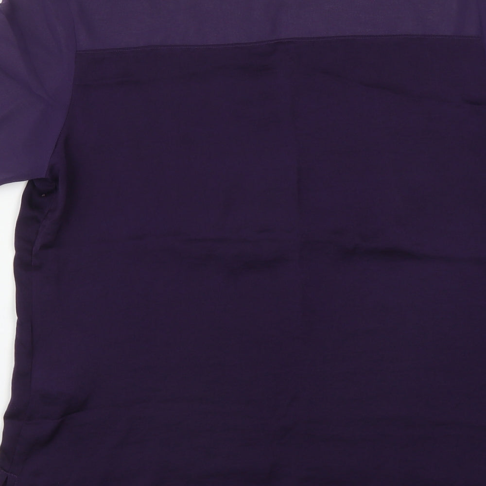 NEXT Womens Purple  Polyester Basic Blouse Size 14 Scoop Neck