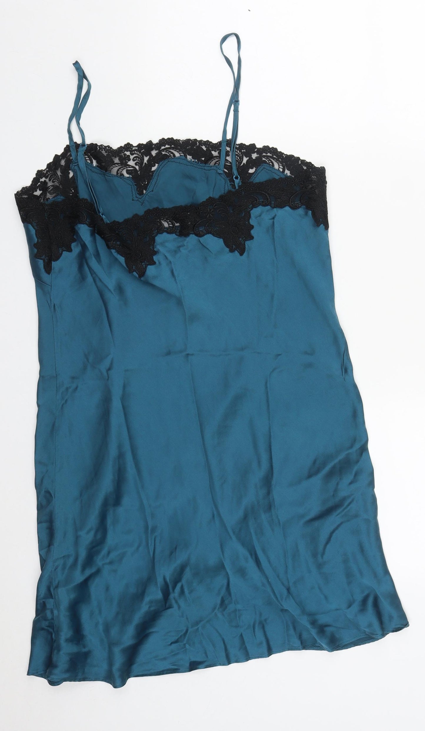 Marks and Spencer Womens Blue Solid Silk Babydoll Dress Size 14