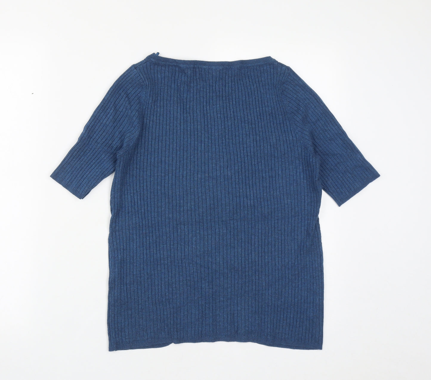 Marks and Spencer Womens Blue Round Neck  Viscose Pullover Jumper Size 16