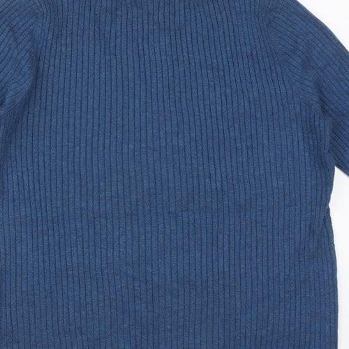 Marks and Spencer Womens Blue Round Neck  Viscose Pullover Jumper Size 16