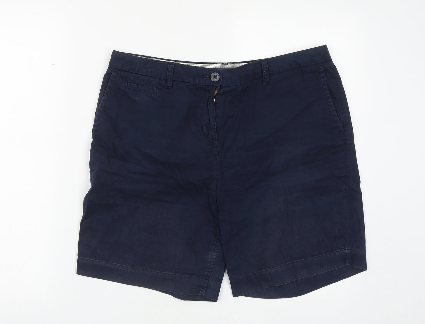 Marks and Spencer Womens Beige  Cotton Bermuda Shorts Size 14 L8 in Regular Zip