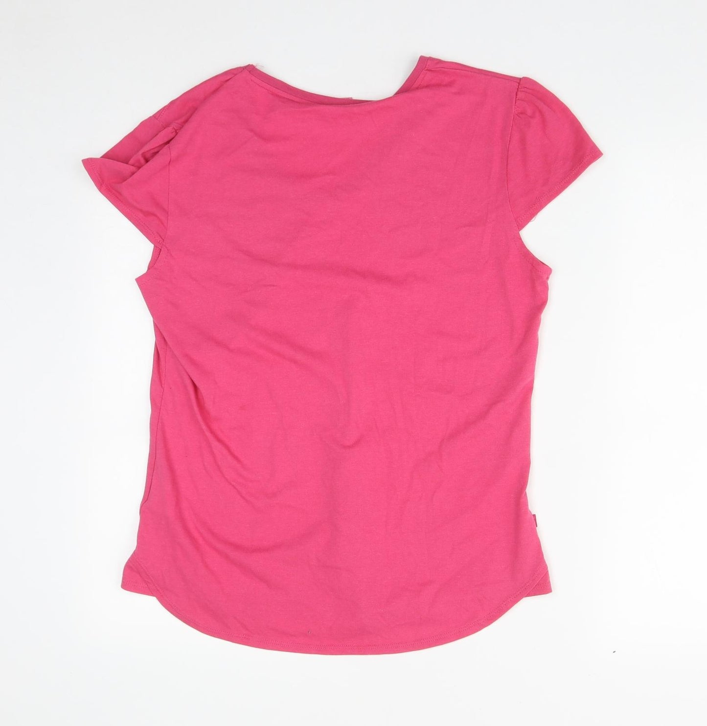 LA Gear Womens Pink  Polyester Basic T-Shirt Size 18 V-Neck