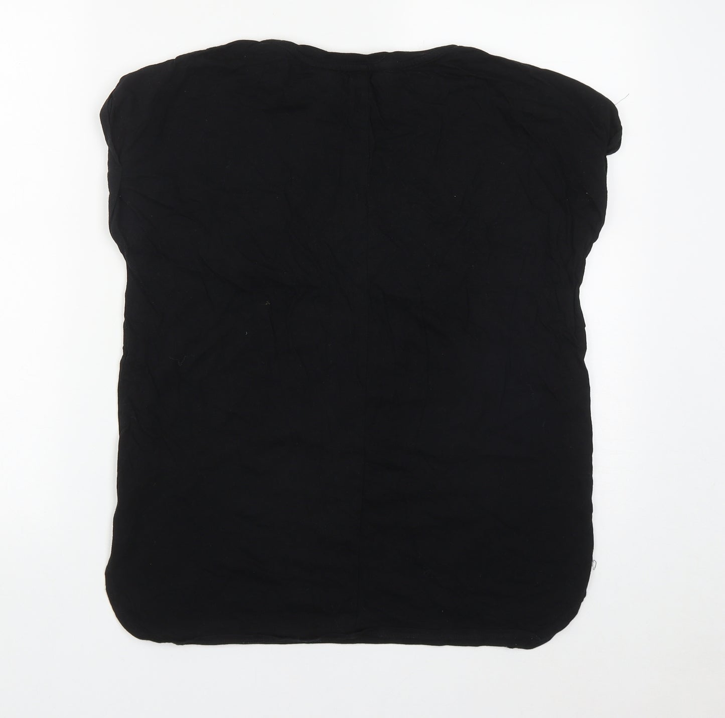 FOREVER 21 Womens Black  Polyester Basic T-Shirt Size M Round Neck