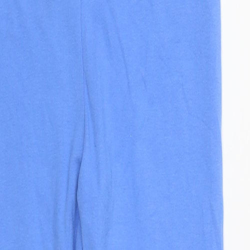 Marks and Spencer Girls Blue  Cotton Cropped Trousers Size 7-8 Years  Regular