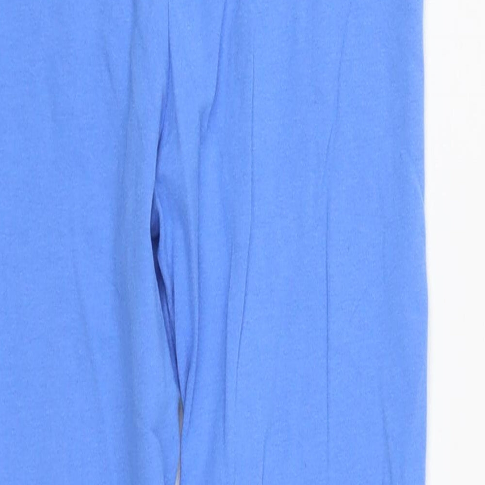 Marks and Spencer Girls Blue  Cotton Cropped Trousers Size 7-8 Years  Regular