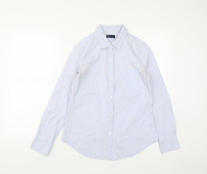 Gap Mens Blue  Polyester  Button-Up Size S Collared Button