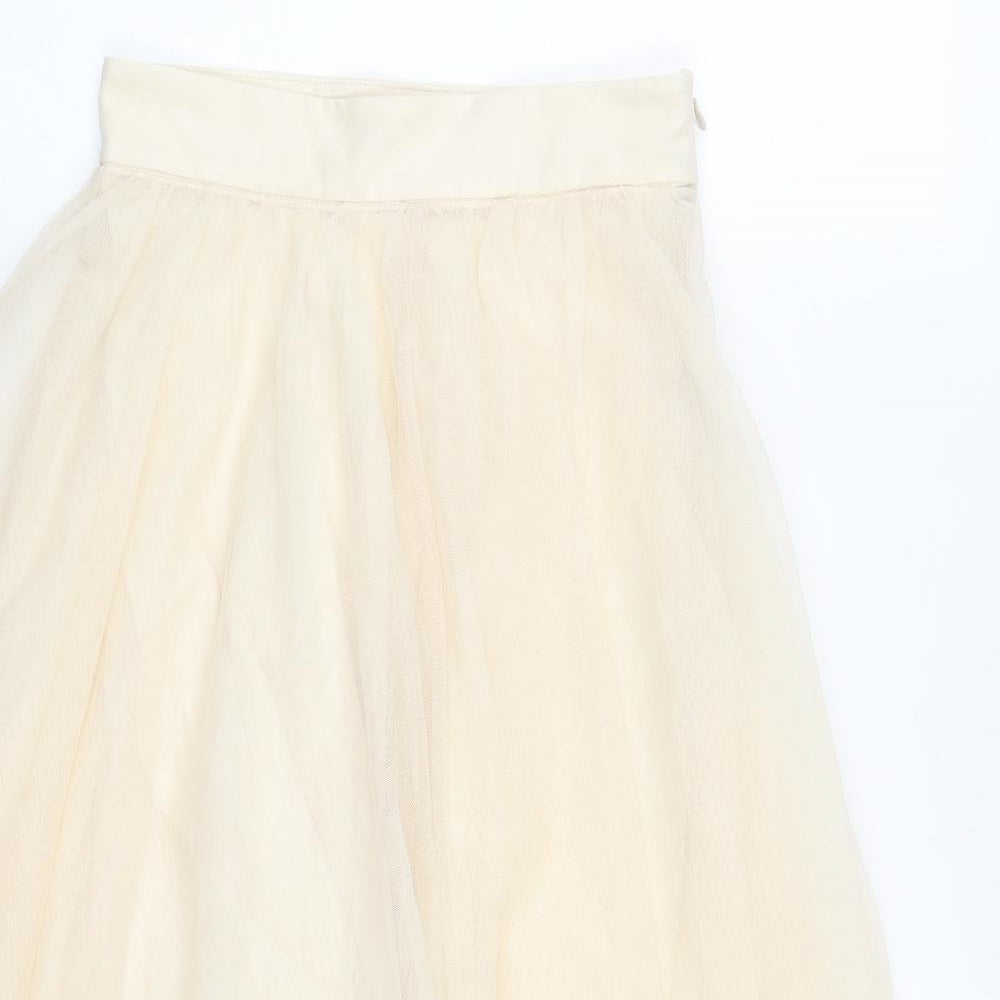 H&M Womens White  Polyester Tutu Skirt Size 6   Zip