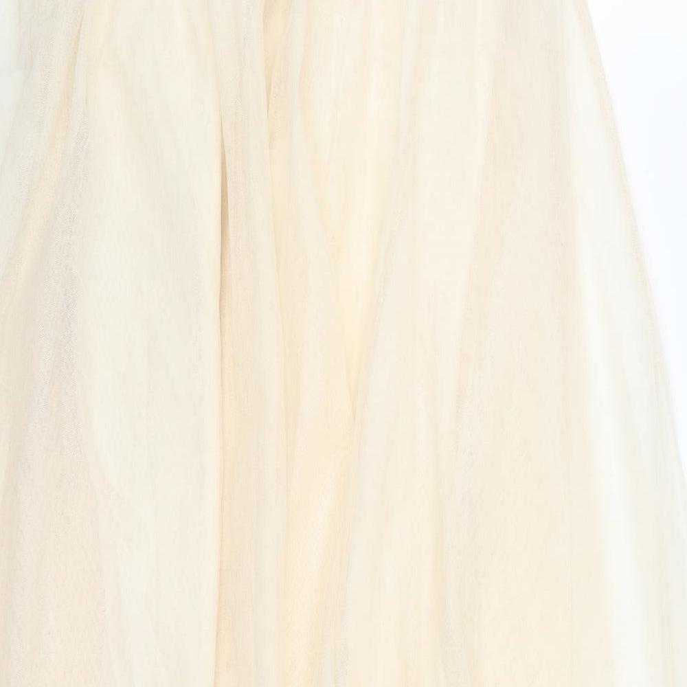 H&M Womens White  Polyester Tutu Skirt Size 6   Zip