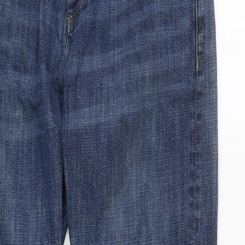 Peacocks Mens Blue  Cotton Straight Jeans Size 32 in L31 in Regular Zip
