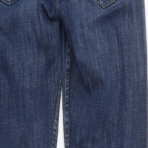 Peacocks Mens Blue  Cotton Straight Jeans Size 32 in L31 in Regular Zip