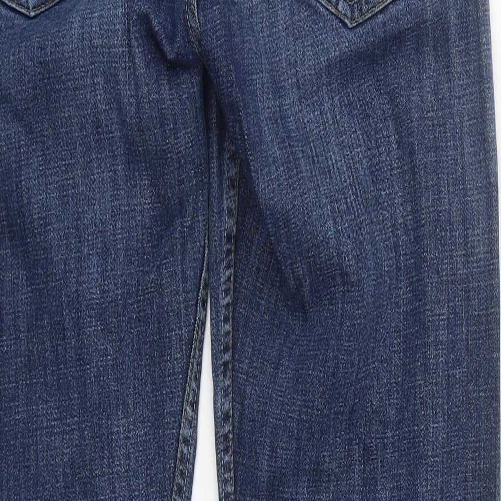 Peacocks Mens Blue  Cotton Straight Jeans Size 32 in L31 in Regular Zip