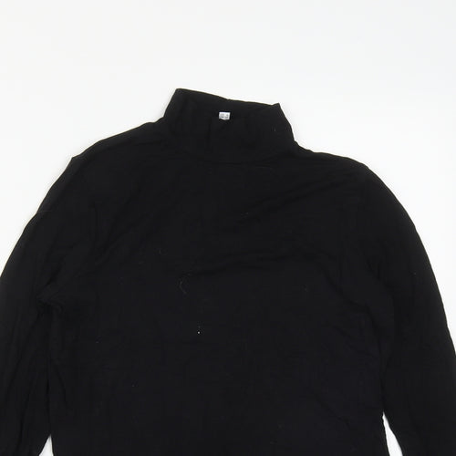 Warehouse Womens Black  Viscose Basic T-Shirt Size 10 High Neck