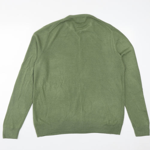 F&F Mens Green Round Neck  Acrylic Pullover Jumper Size L