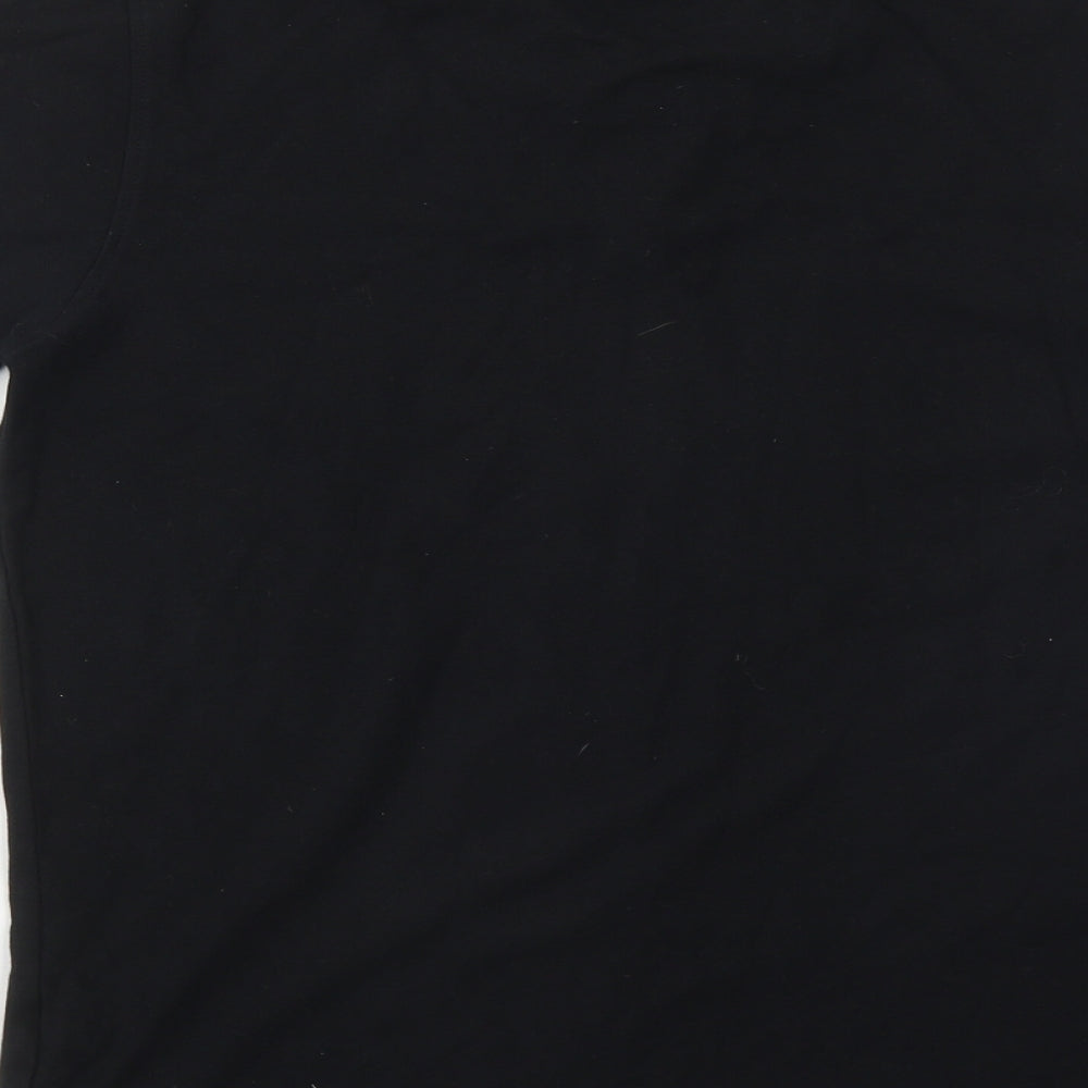Dunnes Stores Mens Black  Cotton  Polo Size M Collared Button