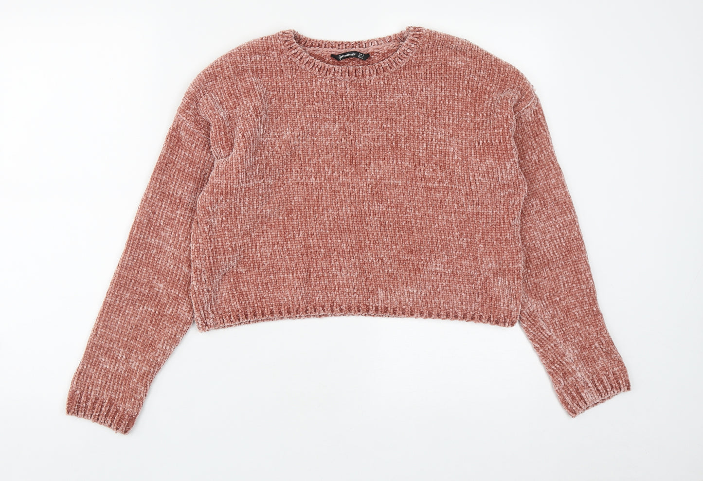 Stradivarius Womens Pink Round Neck  Polyester Pullover Jumper Size S