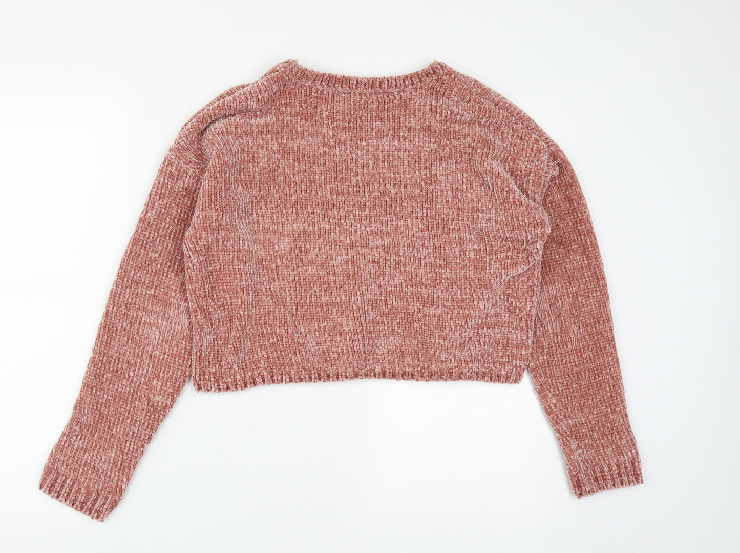 Stradivarius Womens Pink Round Neck  Polyester Pullover Jumper Size S