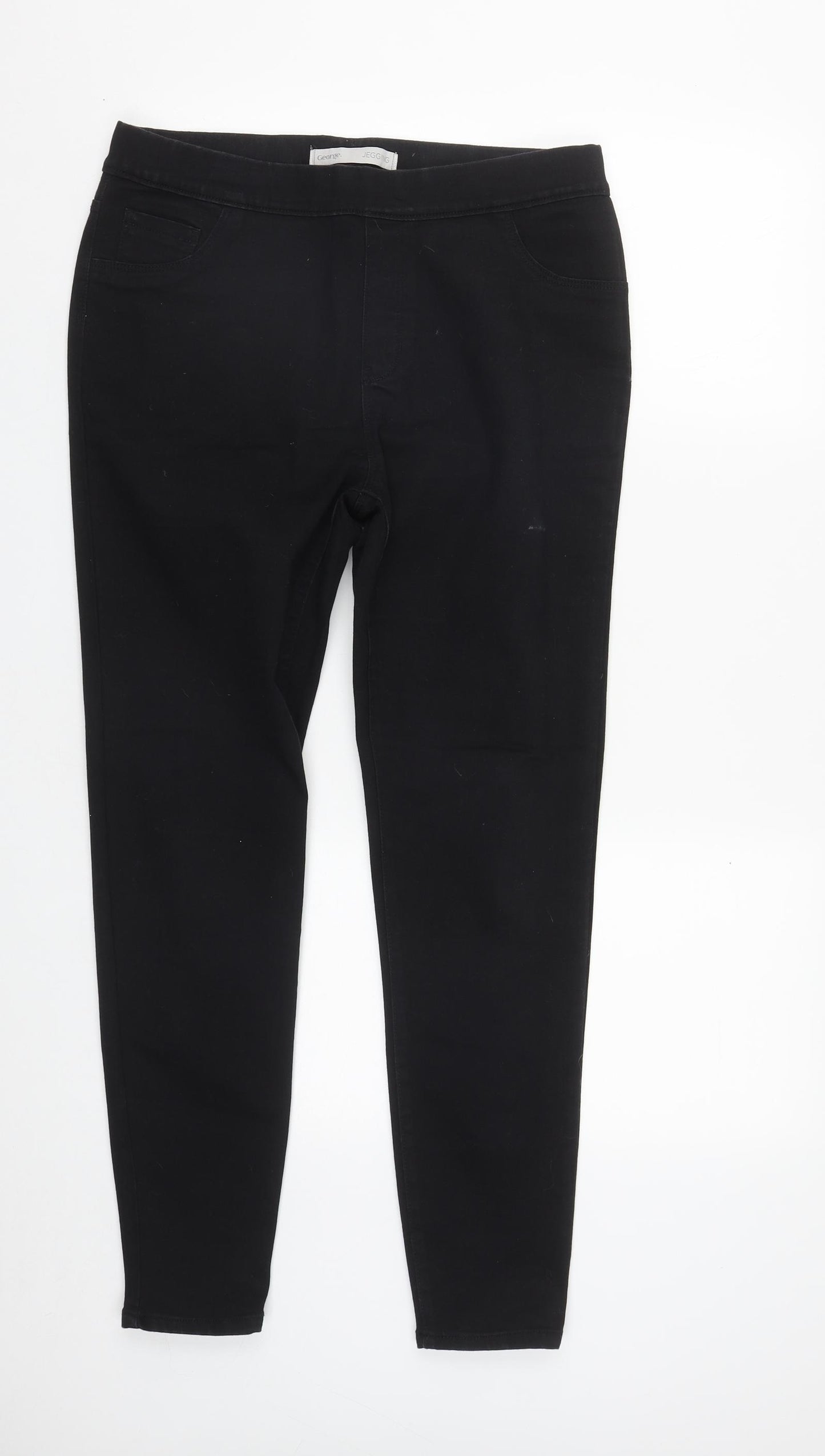 George Womens Black  Cotton Jegging Jeans Size 12 L28 in Regular