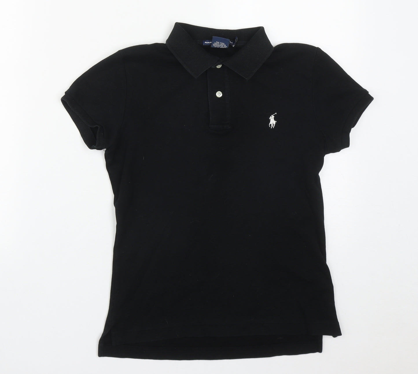Ralph Lauren Sport Womens Black  Cotton Basic Polo Size M Collared