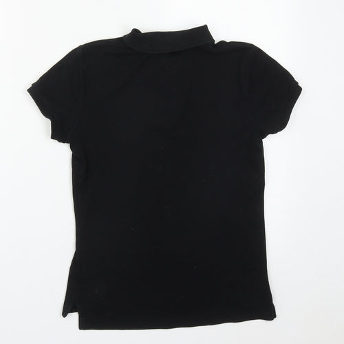 Ralph Lauren Sport Womens Black  Cotton Basic Polo Size M Collared