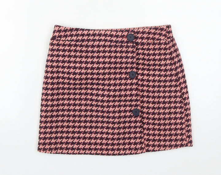 Dunnes Womens Multicoloured Plaid Polyester A-Line Skirt Size 28 in